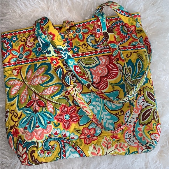Vera Bradley Gold Floral Handbag - Picture 10 of 12